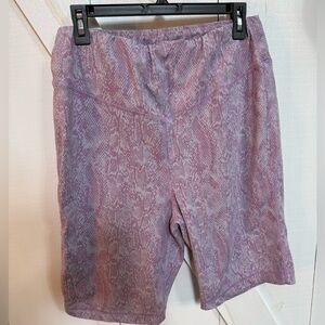 ZELOS Mauve Snake-Print Athletic Bike Shorts